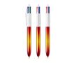 Stylo 4 couleurs en plastique avec effet métallique Flags BIC® couleur jaune