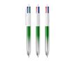 Stylo BIC® 4 couleurs en plastique fabriqué dans l’UE rechargeable couleur vert