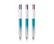 Stylo BIC® 4 couleurs en plastique fabriqué dans l’UE rechargeable couleur turquoise