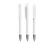 Stylo à bille en plastique avec partie chromée et encre bleue BIC® couleur blanc