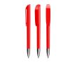 Stylo à bille en plastique avec partie chromée et encre bleue BIC® couleur rouge