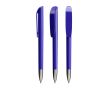 Stylo à bille en plastique avec partie chromée et encre bleue BIC® couleur bleu