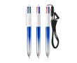 Stylo à bille en plastique bicolore métallisé et encre 4 couleurs BIC® couleur bleu