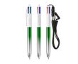 Stylo à bille en plastique bicolore métallisé et encre 4 couleurs BIC® couleur vert