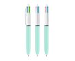 Stylo à bille en plastique BIC® avec 4 encres aux couleurs originales couleur bleu lagon