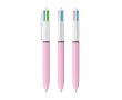 Stylo à bille en plastique BIC® avec 4 encres aux couleurs originales couleur rose pastel