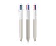 Stylo bille en plastique finition métallique, encre 4 couleurs BIC® couleur argenté