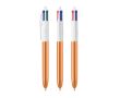 Stylo bille en plastique finition métallique, encre 4 couleurs BIC® couleur orange