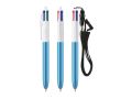 Stylo à bille avec finition métallisée, 4 couleurs d’encre Shine BIC® couleur cyan