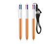 Stylo à bille avec finition métallisée, 4 couleurs d’encre Shine BIC® couleur orange