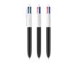Stylo en plastique recyclé fabriqué dans l'UE, encre BIC® à 4 couleurs couleur blanc/noir