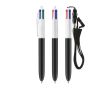 Stylo en plastique recyclé avec tour de cou et encre 4 couleurs BIC® couleur blanc/noir