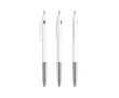 Stylo en plastique rétractable et ergonomique à encre bleue BIC® couleur blanc