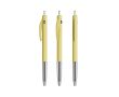 Stylo en plastique rétractable et ergonomique à encre bleue BIC® couleur jaune pastel