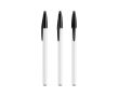 Stylo en plastique avec capuchon classique et encre noire Style BIC® couleur blanc/noir