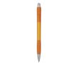 Stylo bille rétractable et translucide, encre bleue Striped Grip BIC® couleur orange