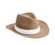 Chapeau en papier avec ruban de couleur à personnaliser couleur camel