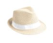 Chapeau moderne, en papier naturel et bord court couleur naturel