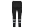 Pantalon de travail unisexe avec éléments réfléchissants 240 g/m²  couleur noir