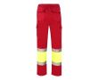 Pantalon de travail coton et polyester réfléchissant 210 g/m²  couleur rouge