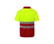 Polo bicolore réfléchissant de travail en polyester 160 g/m²  couleur rouge