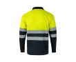 Polo bicolore de travail manches longues grande taille 160 g/m² couleur jaune