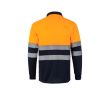 Polo bicolore de travail manches longues grande taille 160 g/m² couleur orange