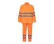 Habit de pluie de travail polyester réfléchissant 130 g/m² couleur orange fluorescent