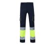 Pantalon de travail multipoches élastique bicolore 240 g/m²  couleur jaune