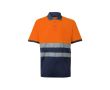 Polo de travail en piqué bicolore manches courtes 150 g/m²  couleur orange