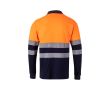 Polo de travail piqué manches longues haute visibilité 150 g/m²  couleur orange