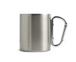 Tasse à double paroi en inox recyclé avec mousqueton, 300 ml couleur argenté
