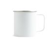 Tasse en acier inoxydable recyclé au design moderne avec anse, 400 ml couleur blanc