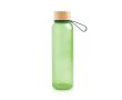 Bouteille en plastique recyclé mate avec bouchon en bambou, 350 ml couleur vert