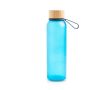 Bouteille en plastique recyclé mate avec bouchon en bambou, 350 ml couleur bleu roi