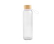 Bouteille en plastique recyclé mate avec bouchon en bambou, 350 ml couleur translucide