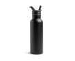 Bouteille thermos en inox avec anse fixe et paille pliable 500ml couleur noir