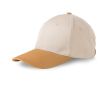 Casquette de sport bicolore structurée à 6 panneaux en coton 250 g/m² couleur marron clair