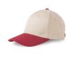 Casquette de sport bicolore structurée à 6 panneaux en coton 250 g/m² couleur bordeaux