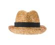 Chapeau en paille naturelle respirant avec ruban personnalisable couleur noir