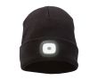 Bonnet côtelé extensible avec LED frontale 92 g/m² couleur noir