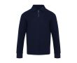 Polo en coton unisexe manches longues avec demi-zip 245 g/m² Elevate couleur bleu marine
