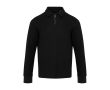 Polo en coton unisexe manches longues avec demi-zip 245 g/m² Elevate couleur noir