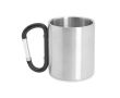 Tasse métallique à double paroi avec anse mousqueton colorée 230ml couleur noir