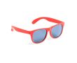 Lunettes de soleil coloris mats avec verres noirs translucides couleur rouge