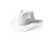Chapeau style cowboy en matière synthétique avec ruban personnalisable couleur blanc