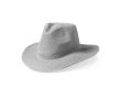 Chapeau style cowboy en matière synthétique avec ruban personnalisable couleur gris