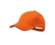 Casquette en coton peigné 6 panneaux avec détail sur la visière couleur orange