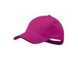 Casquette en coton peigné 6 panneaux avec détail sur la visière couleur fuchsia