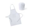 Set tablier et toque de cuisine en non-tissé pour enfants couleur blanc